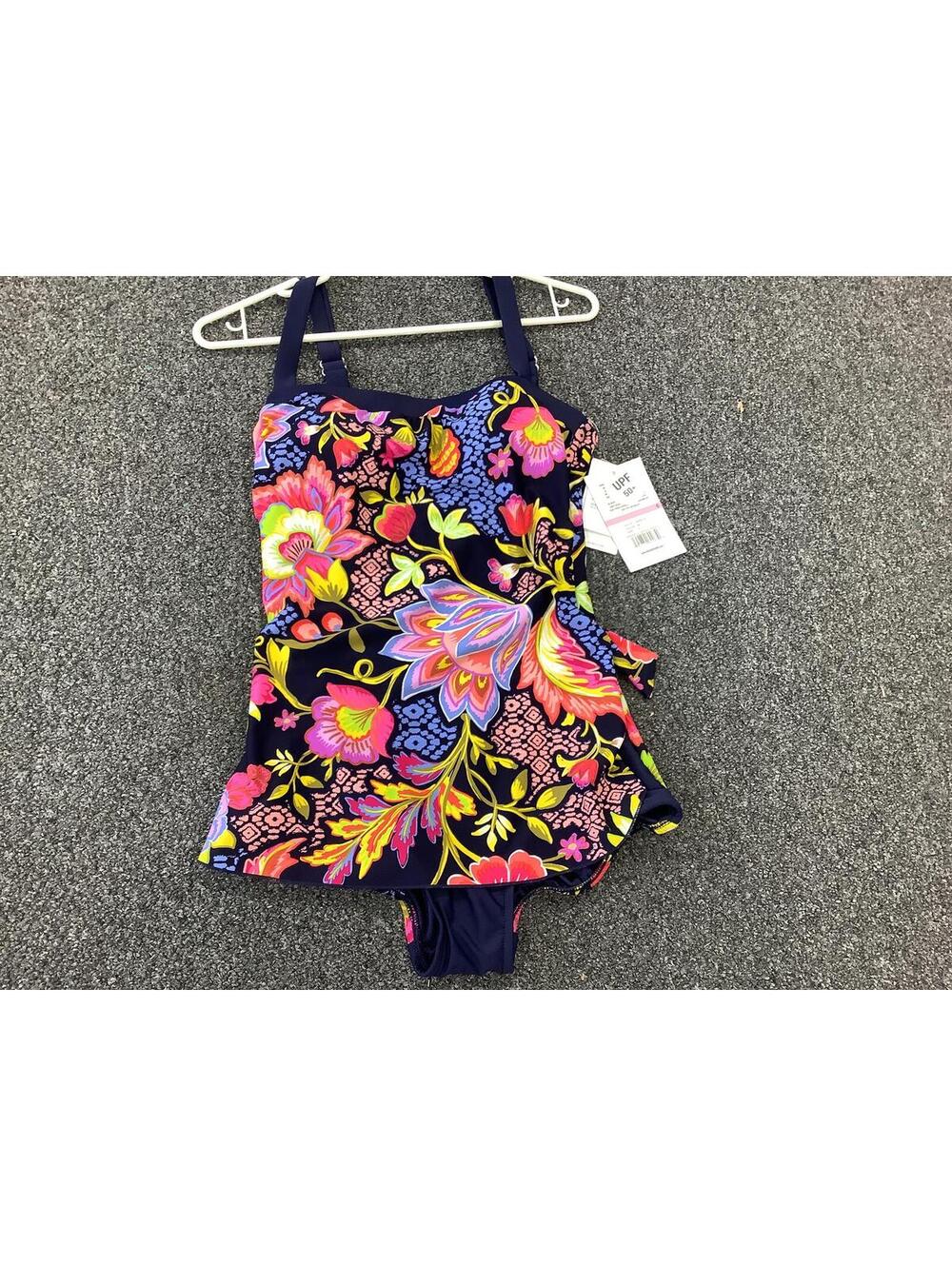 Maxine's Swim Girls' Floral Bandeau Sarong Swimsuit Size 6